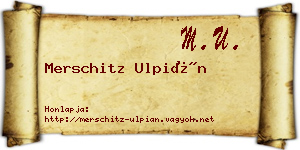 Merschitz Ulpián névjegykártya